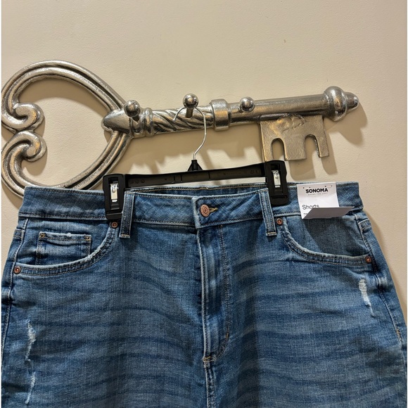New Plus Size SONOMA Raw 5” Hem Cuffed High Rise Jean Shorts Sz 18 - Picture 5 of 5